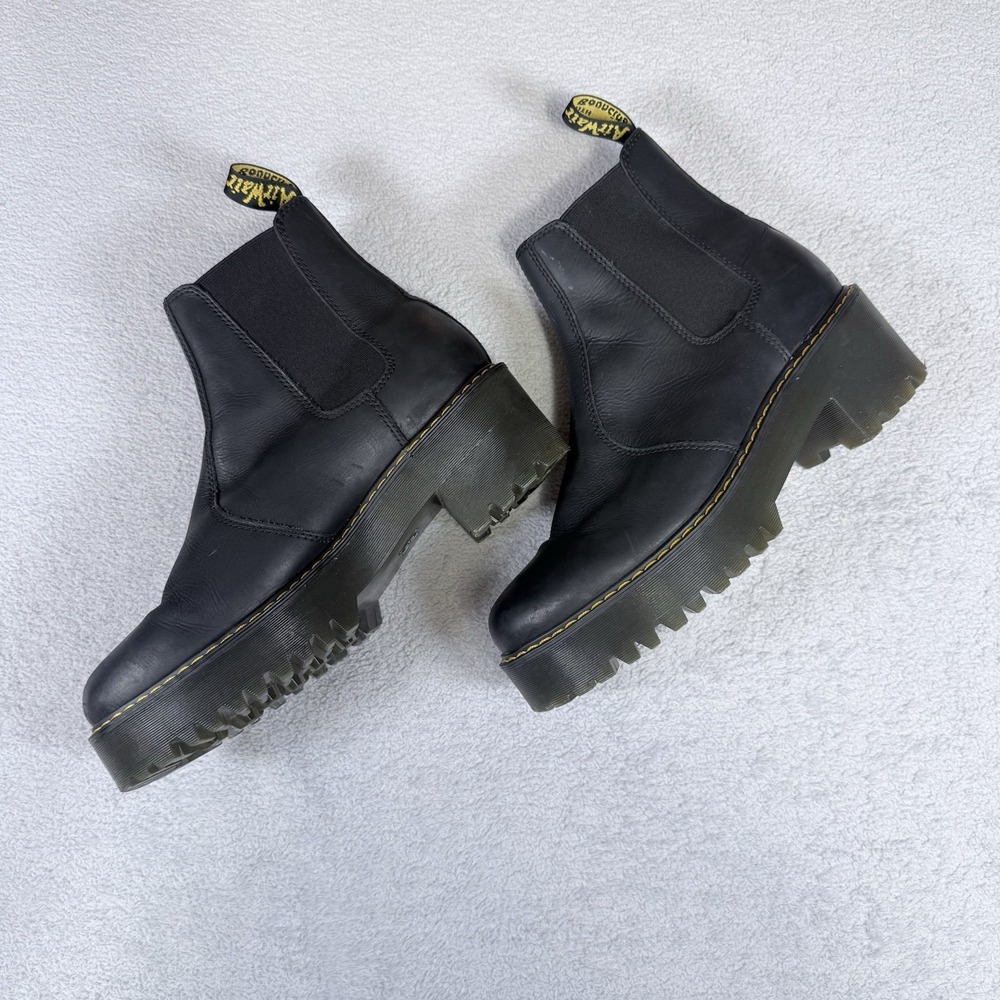 Dr Martens Boots Womens Size 11 Rometty Platform Chelsea Wyoming Black Leather